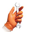Guanti monouso Reflexx® N85 in nitrile arancione, 50 unità