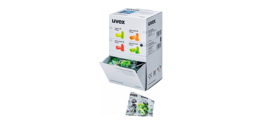Bouchons d'oreilles jetables Uvex X-Fit - 37 dB - Boîte distributrice de 200
