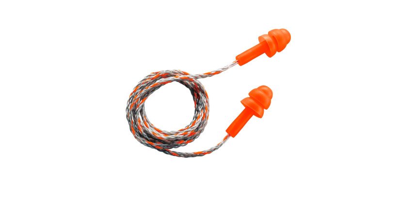 Tapones para los oídos reutilizables Uvex Whisper, con cordón - 23 dB - Caja de 50