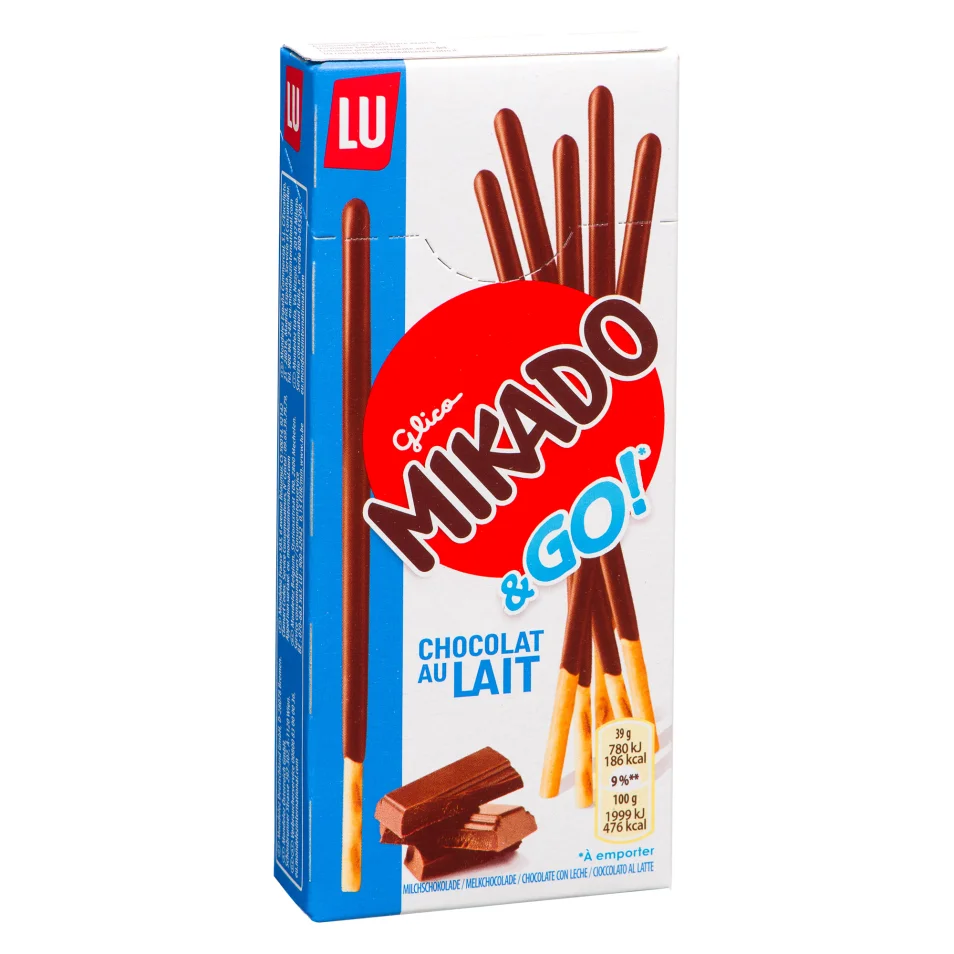 Mikado chocolat au lait Lu - Paquet de 39 g sur