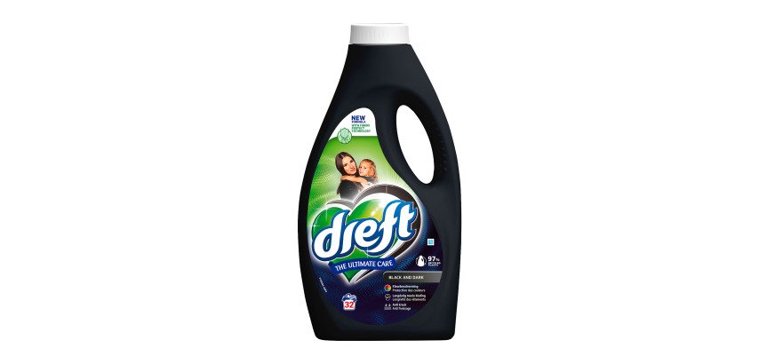 Dreft Flüssigwaschmittel, dunkle Farben - Kanister 1,6 L, 32 Portionen