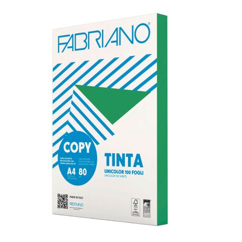 Papel de color A4 80 g Copy Tinta Fabriano Verde- Paquete de 100 hojas
