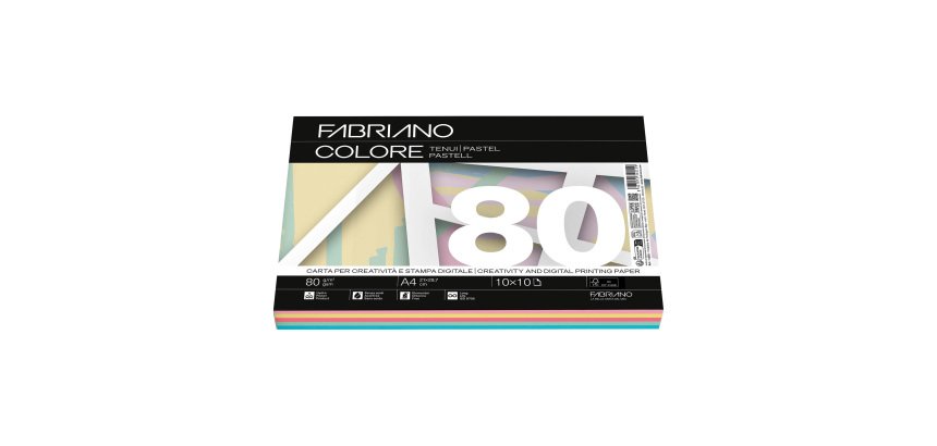 Papel de color A4 80 g Copy Tinta Fabriano Surtido Pastel- Paquete de 100 hojas