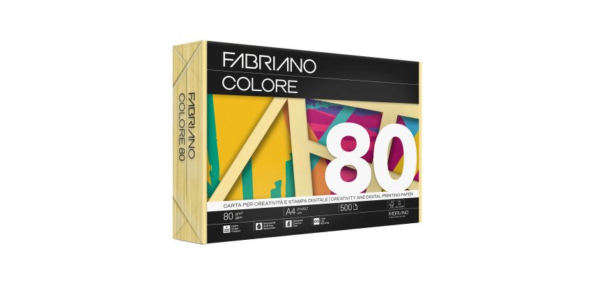 Papel de color A4 80 g Copy Tinta colores pastel Fabriano - Paquete de 500 hojas