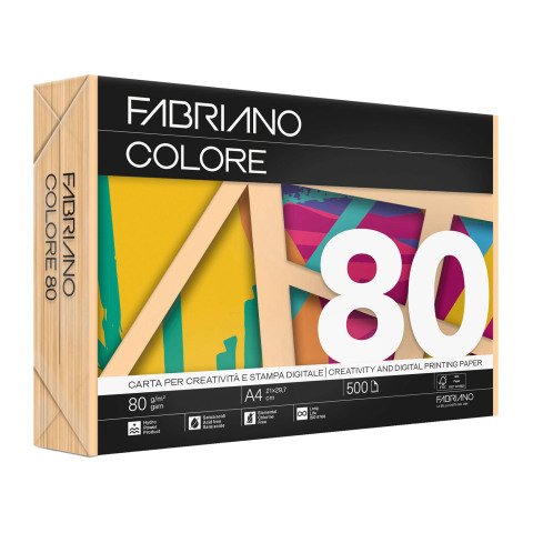 Papel de color A4 80 g Copy Tinta Fabriano Albaricoque- Paquete de 500 hojas