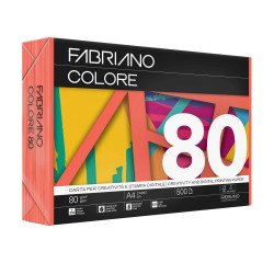 Papel de color A4 80 g Copy Tinta Fabriano Naranja ácido- Paquete de 500 hojas