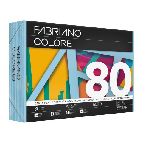 Papel de color A4 80 g Copy Tinta Fabriano Azul pitufo - Paquete de 500 hojas