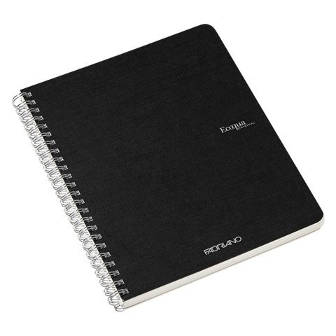 Cuaderno Espiral Ecoqua rayado A5 70 hojas Fabriano Negro