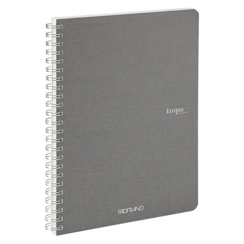 Cuaderno Espiral Ecoqua rayado A5 70 hojas Fabriano Gris