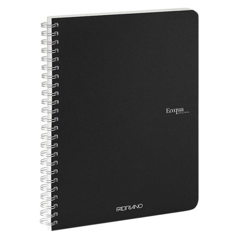 Cuaderno Espiral Ecoqua liso A5 70 hojas Fabriano Negro