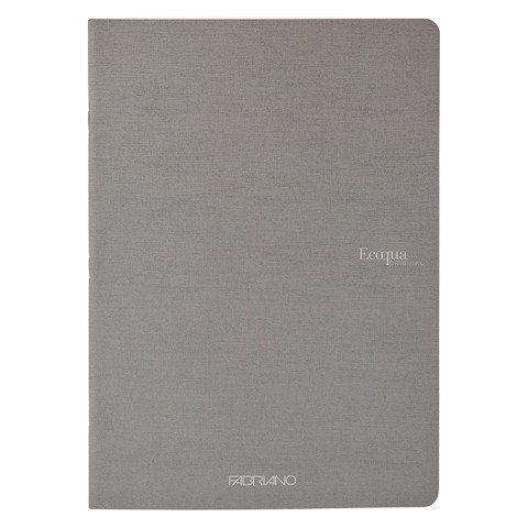 Cuaderno grapado Ecoqua PM rayado A5 40 hojas Fabriano Gris
