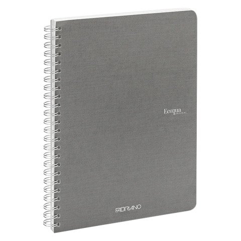 Cuaderno Espiral Ecoqua liso A5 70 hojas Fabriano Gris