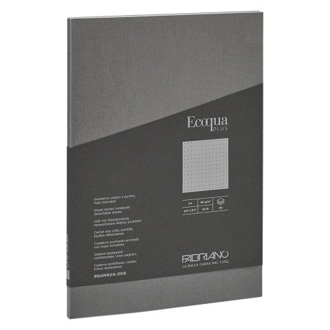 Cuaderno tapa flexible Ecoqua Plus punteado A4 90 hojas Fabriano Gris
