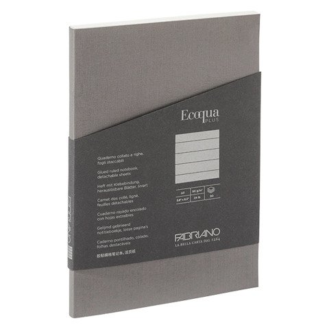Cuaderno tapa flexible Ecoqua Plus punteado A5 90 hojas Fabriano Gris