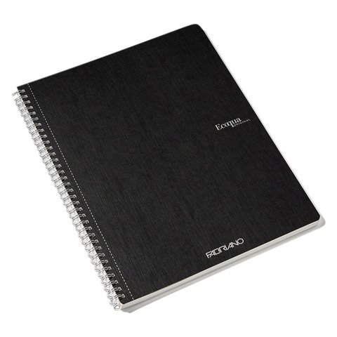 Cuaderno Espiral Ecoqua rayado A4 70 hojas Fabriano Negro