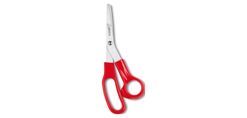 Forbice lama 18 cm con impugnatura in ABS rosso asimmetrica