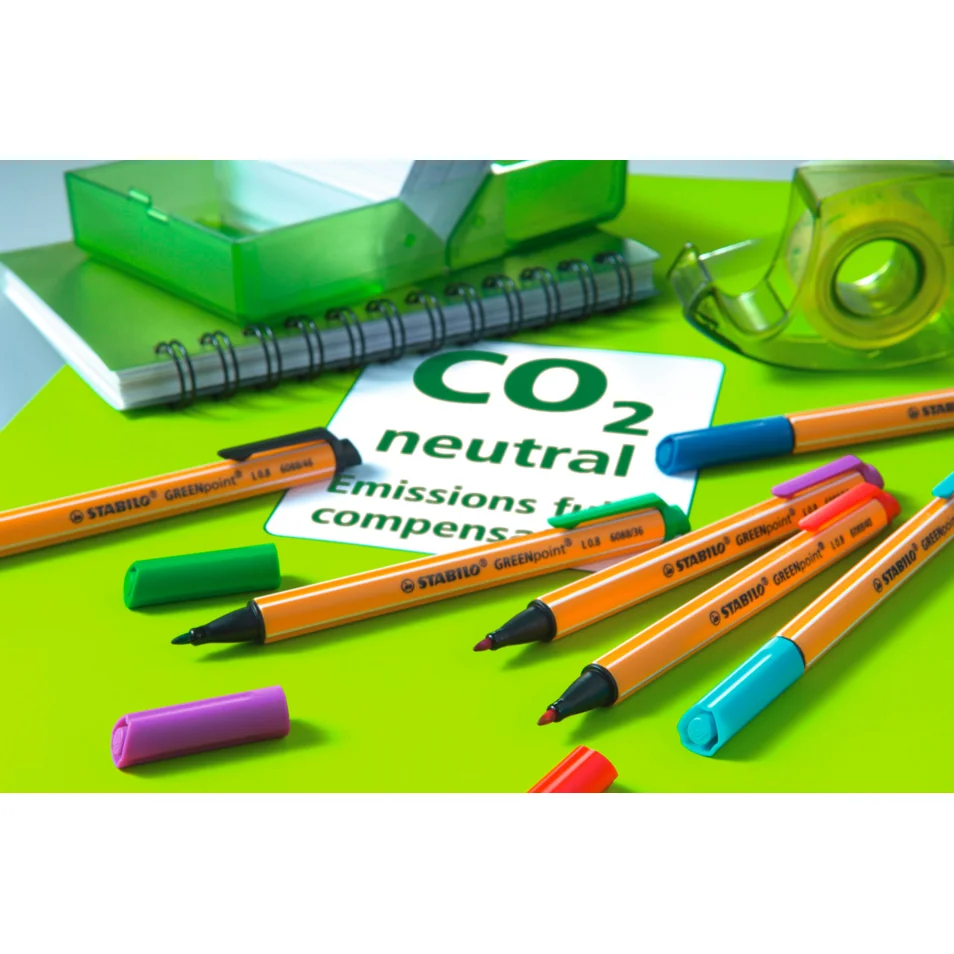 Penna Eco con punta fine in fibra STABILO GREENpoint CO2 neutral 4
