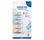 Mini gomme pastel Giotto in 5 colori pastello assortiti