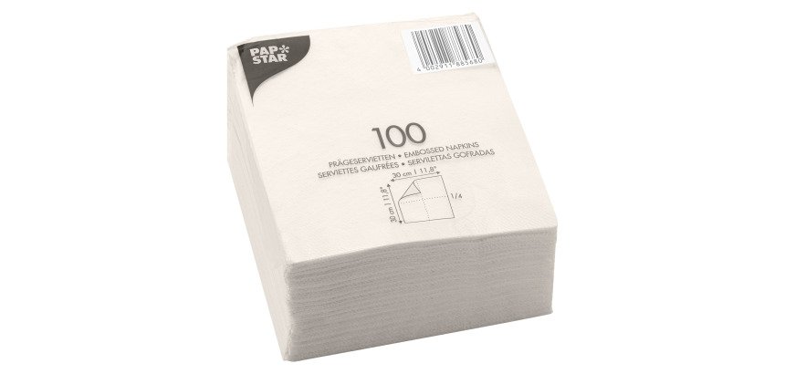 Serviette de table en ouate 30 x 30 cm - Paquet de 100