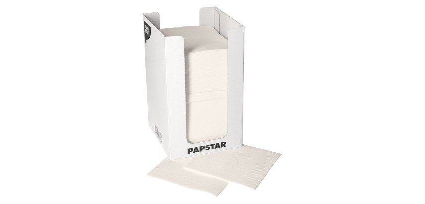 Serviette de table en ouate 2 plis 20 x 20 cm - Boite distributrice de 100