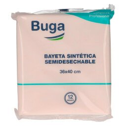 Bayeta sintética semidesechable Buga - paquete de 12