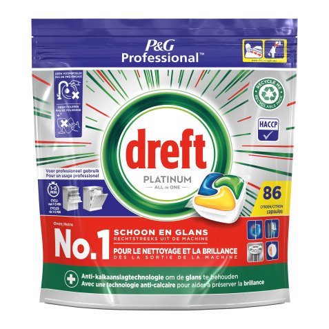 Capsules vaisselle Dreft Platinum citron - boîte de 86 capsules