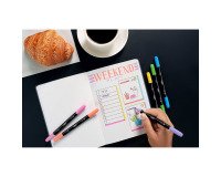 En_cf6 evidenziatore dual tip con fineliner pastel