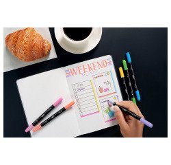 En_cf6 evidenziatore dual tip con fineliner pastel