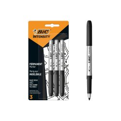 Marcatori permanenti punta tonda fine Bic Intensity colore nero 3 pezzi