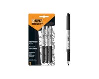 Marcatori permanenti punta tonda fine Bic Intensity colore nero 3 pezzi