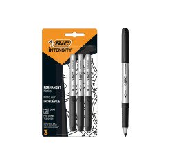 Marcatori permanenti punta tonda fine Bic Intensity colore nero 3 pezzi