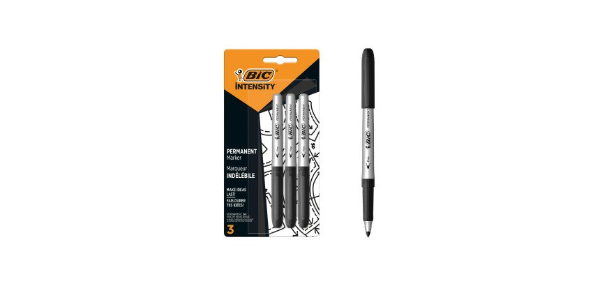 Marcatori permanenti punta tonda fine Bic Intensity colore nero 3 pezzi