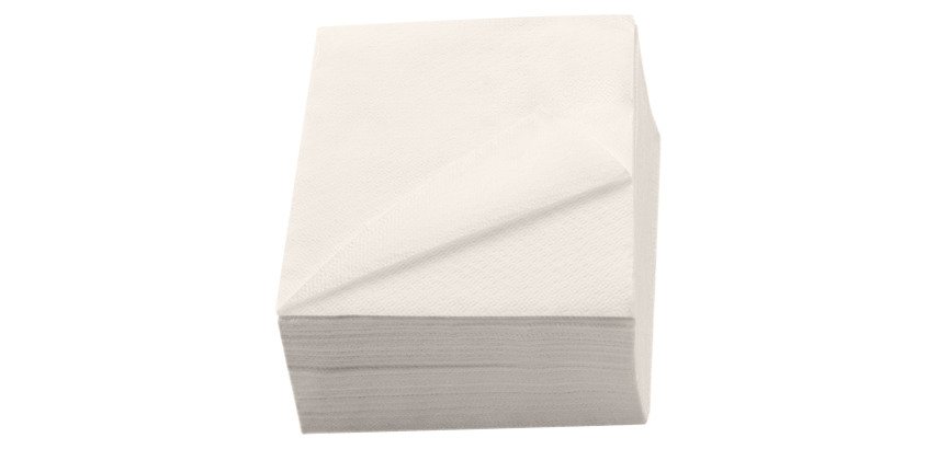 Serviette de table en ouate 1 pli 30 x 30 cm - Paquet de 100