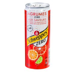 Schweppes Agrum Zero 33 cl - 24 cans