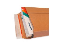 Buste a sacco in cartone microonda avana FSC, soffietto 7cm, chiusura adesiva tenace, sistema di apertura facilitato – misura DIN D3 - 25 unità