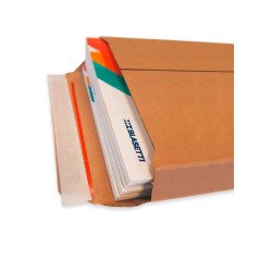 Buste a sacco in cartone microonda avana FSC, soffietto 7cm, chiusura adesiva tenace, sistema di apertura facilitato – misura DIN D3 - 25 unità