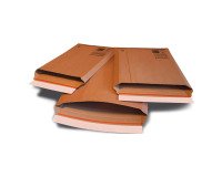 Buste a sacco in cartone microonda avana FSC, soffietto 7cm, chiusura adesiva tenace, sistema di apertura facilitato – misura DIN A3 - 10 unità