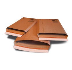 Buste a sacco in cartone microonda avana FSC, soffietto 6cm, chiusura adesiva tenace, sistema di apertura facilitato – misura DIN A4+ - 25 unità