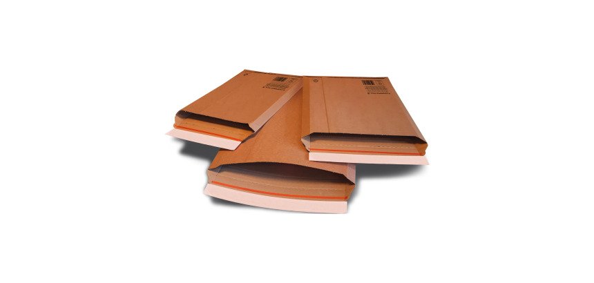 Buste a sacco in cartone microonda avana FSC, soffietto 5cm, chiusura adesiva tenace, sistema di apertura facilitato – misura DIN B5 - 25 unità