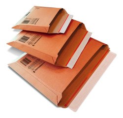 Buste in cartone microonda avana FSC, soffietto 7cm, chiusura adesiva tenace, sistema di apertura facilitato – misura DIN B3 - 10 unità