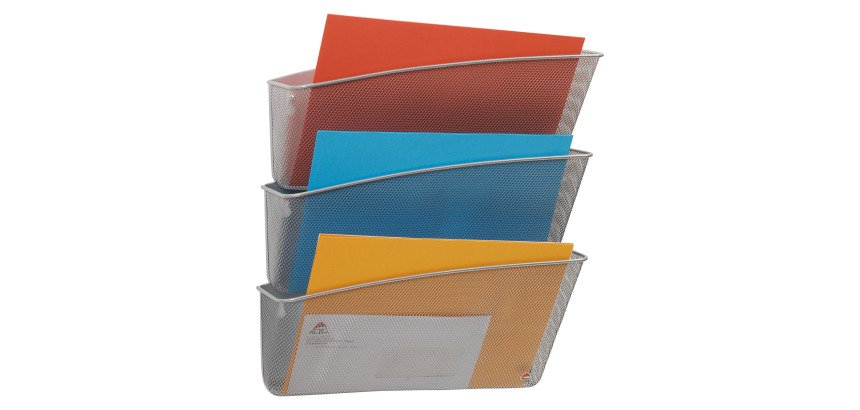 Trieur mural 3 cases métal ALBA Meshfile gris