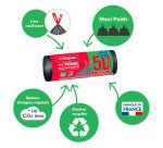 Sac poubelle 50 litres Coulissac maxi poids Alfapac gris - 30 sacs