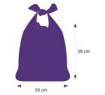 Sac poubelle 30 litres avec anses à nouer Alfapac violet - 48 sacs
