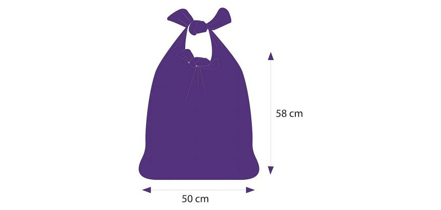 Sac poubelle 30 litres avec anses à nouer Alfapac violet - 48 sacs