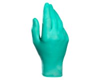Guantes desechables de protección química Mapa Solo Plus 995, látex sin polvo, verde - Caja de 100 guantes