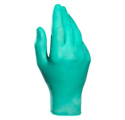 Guantes desechables de protección química Mapa Solo Plus 995, látex sin polvo, verde - Caja de 100 guantes