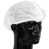 Gorro desechable de papel de polipropileno modelo simple blanco - lote de 100