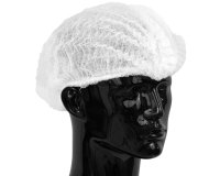 Gorro desechable de papel de polipropileno modelo simple blanco - lote de 100