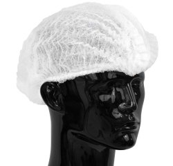 Gorro desechable de papel de polipropileno modelo simple blanco - lote de 100