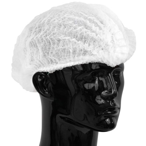 Gorro desechable de papel de polipropileno modelo simple blanco - lote de 100